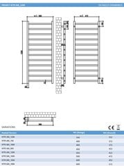 Rankšluosčių džiovintuvas Project WTR, 1200x500, Juodas цена и информация | Полотенцесушители | pigu.lt