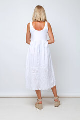Medvilninė suknelė moterims, balta kaina ir informacija | Suknelės | pigu.lt