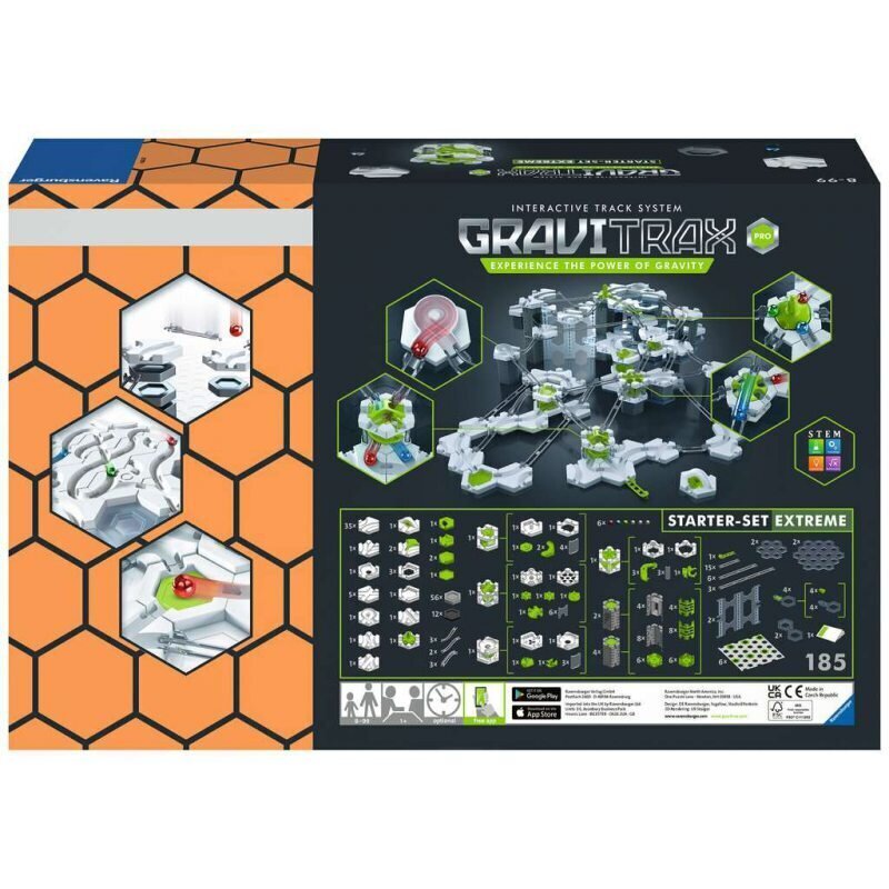 Trasa Ravensburger - GraviTrax PRO Starter Set Extreme 270194, 185 d. kaina ir informacija | Žaislai berniukams | pigu.lt