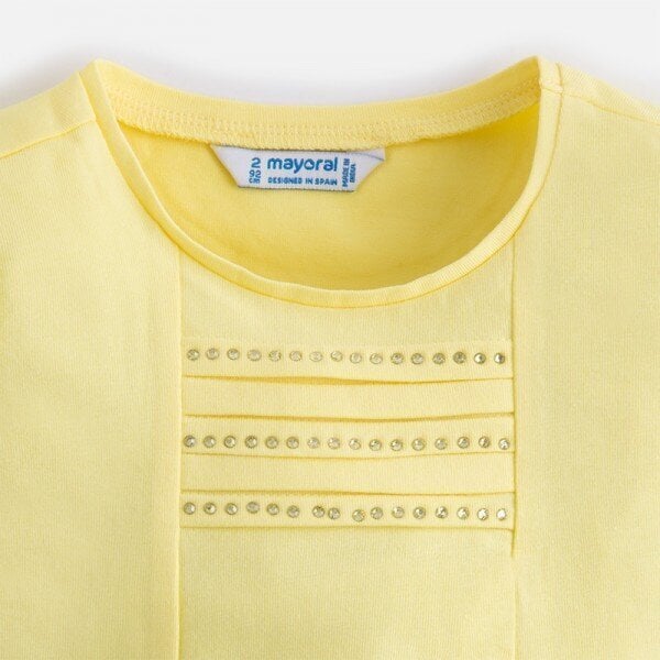 Marškinėliai mergaitėms, geltoni цена и информация | Marškinėliai mergaitėms | pigu.lt