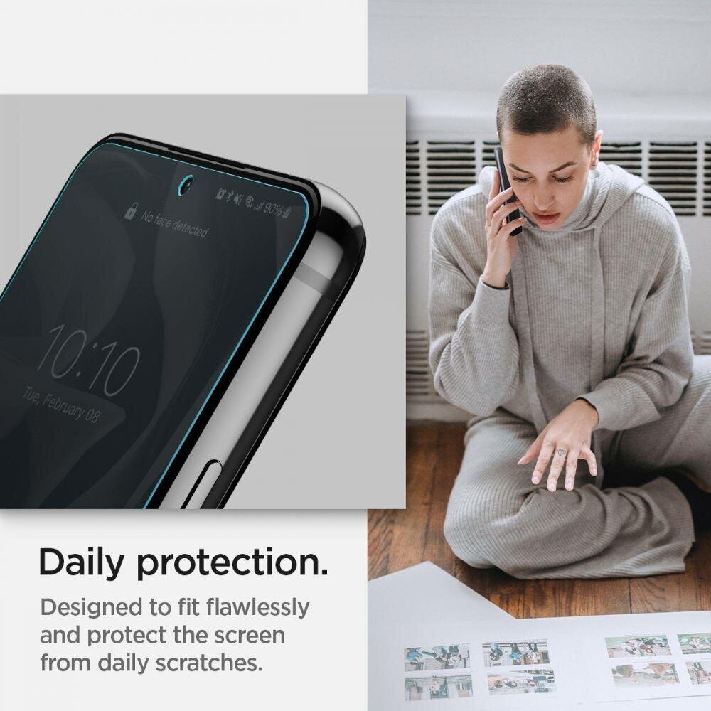 Apsauginis stiklas Spigen Neo Flex 2-Pack, skirtas Galaxy S22 kaina ir informacija | Apsauginės plėvelės telefonams | pigu.lt