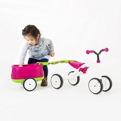 Балансировочный велосипед Chillafish Quadie с прицепом Junior, розовый/желтый цена и информация | Балансировочные велосипеды | pigu.lt