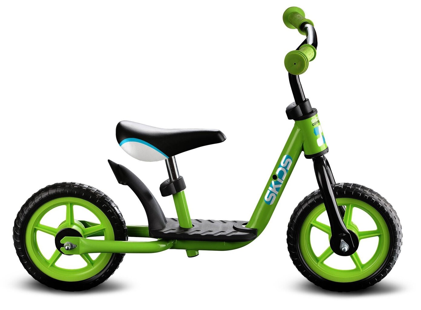Balansinis dviratukas Skids Control 10'', žalias/juodas kaina ir informacija | Balansiniai dviratukai | pigu.lt
