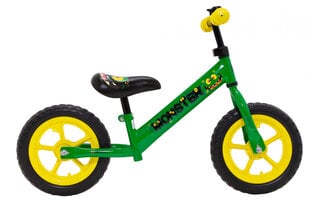 Балансировочный велосипед Amigo Monster 12'', зеленый цена и информация | Балансировочные велосипеды | pigu.lt