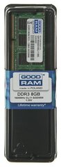 GOODRAM SO-DIMM DDR3 8192MB PC1600 CL11 512x8 1,35V цена и информация | Оперативная память (RAM) | pigu.lt