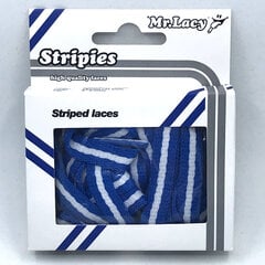 Mr.Lacy Stripies plokšti raišteliai, mėlyni/balti, 130 cm kaina ir informacija | Drabužių ir avalynės priežiūros priemonės | pigu.lt