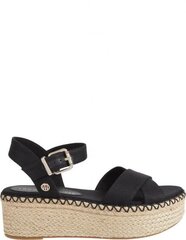 Basutės moterims Tommy Hilfiger Flatform Wedge Sandals, juodos цена и информация | Женские босоножки | pigu.lt