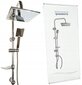 Chromuotas lietaus dušo komplektas su termostatu kaina ir informacija | Dušo komplektai ir panelės | pigu.lt