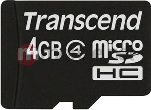 Transcend TS4GUSDC4 MicroSD 4GB цена и информация | Карты памяти для телефонов | pigu.lt