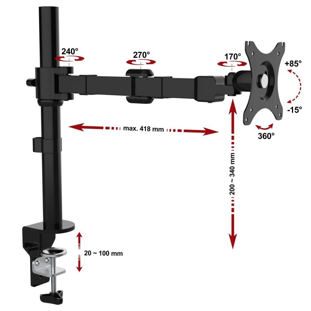 NF 11 17"-30" (vesa iki 10*10,iki 10kg) kaina ir informacija | Monitorių laikikliai | pigu.lt