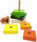 Medinių kaladėlių piramidė Cubika Viščiukai kaina ir informacija | Žaislai kūdikiams | pigu.lt