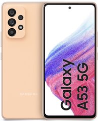 Samsung Galaxy A53 5G 6/128GB Dual SIM SM-A536BZONEUE Peach цена и информация | Мобильные телефоны | pigu.lt