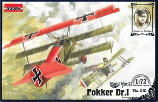 Klijuojamas Modelis Roden 010 Fokker Dr.I 1/72 kaina ir informacija | Klijuojami modeliai | pigu.lt