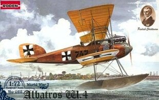 Klijuojamas Modelis Roden 028 Albatros W.IV (early) 1/72 kaina ir informacija | Klijuojami modeliai | pigu.lt