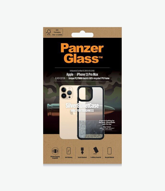 PanzerGlass SilverBullet Case, skirtas iPhone 13 Pro Max, skaidrus цена и информация | Telefono dėklai | pigu.lt