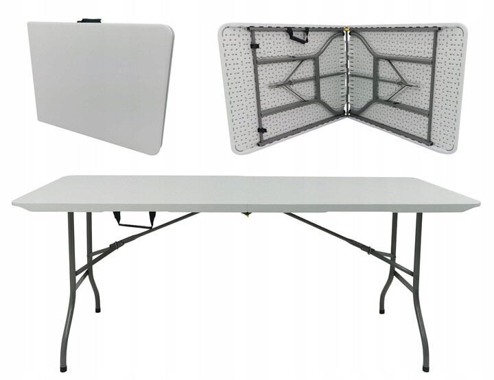 Sulankstomas stalas Party, 180x70 cm, baltas kaina | pigu.lt