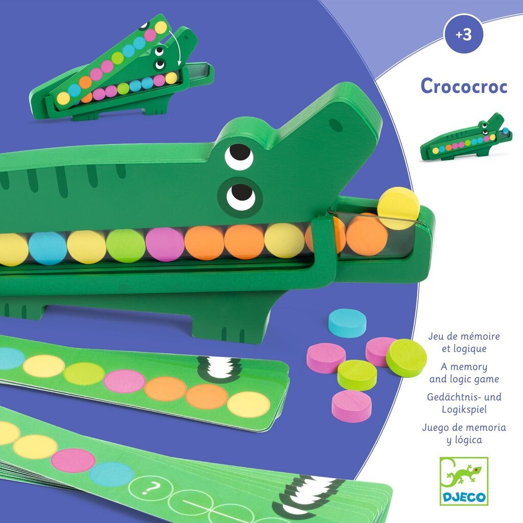 Edukacinis medinis žaidimas - Krokodilas, DJECO DJ01629 kaina ir informacija | Stalo žaidimai, galvosūkiai | pigu.lt