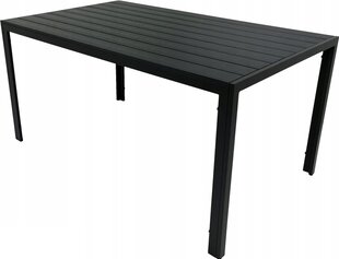 Lauko stalas Alleny, 150x90 cm, juodas kaina ir informacija | Lauko stalai, staliukai | pigu.lt
