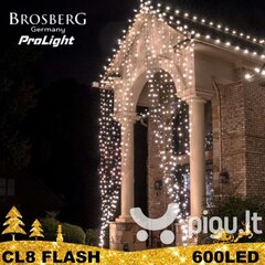 600 LED гирлянда Штора Водопад Brosberg Prolight CL8 Flash Cold White 2x3 m цена и информация | Гирлянды | pigu.lt