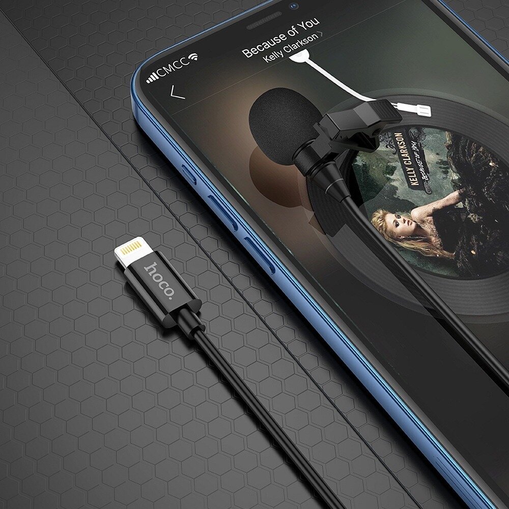 Mikrofonas HOCO iPhone Lightning 8 kontaktų L14 juodas цена и информация | Mikrofonai | pigu.lt