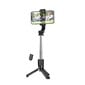 Selfie Stick / trikojis / Selfie Stick su belaidžiu nuotolinio valdymo pultu ir su LED foniniu apšvietimu Hoco K17 Bluetooth Black kaina ir informacija | Asmenukių lazdos (selfie sticks) | pigu.lt