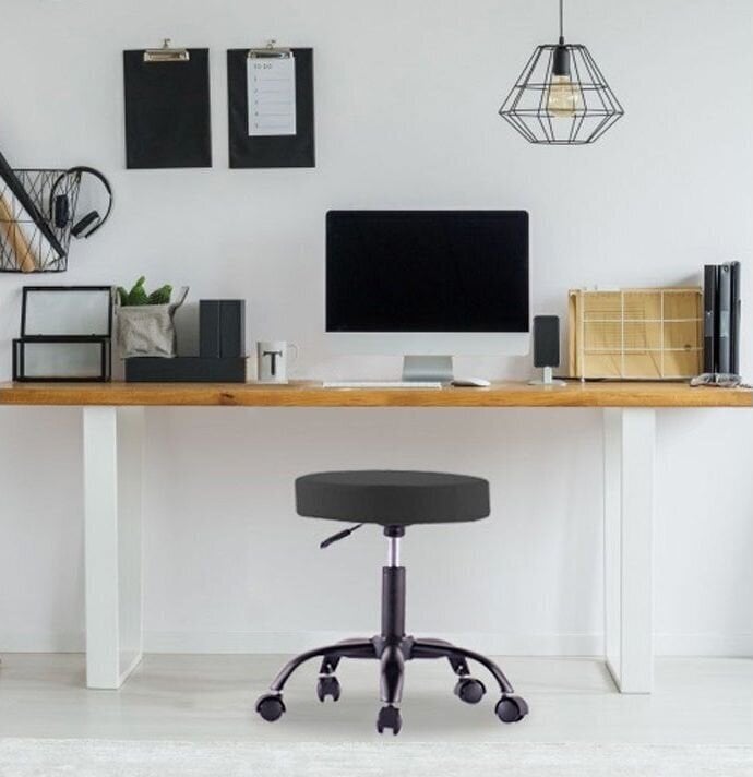 Mobili biuro kėdė be atlošo Techly, reguliuojama, su ratukais, juoda цена и информация | Biuro kėdės | pigu.lt