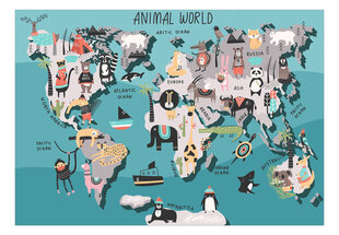 Fototapetas - Animal Map, 150x105 kaina ir informacija | Fototapetai | pigu.lt