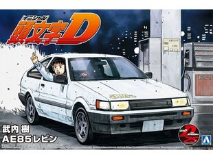 Сборная пластиковая модель Aoshima - Initial D AE85 Levin Takeuchi Ver., 1/24, 05963 цена и информация | Конструкторы и кубики | pigu.lt