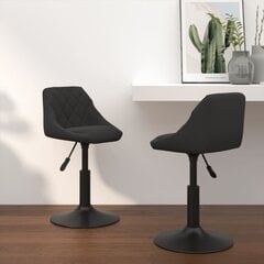 Pasukamos valgomojo kėdės, 2vnt., juodos spalvos, aksomas kaina ir informacija | Virtuvės ir valgomojo kėdės | pigu.lt