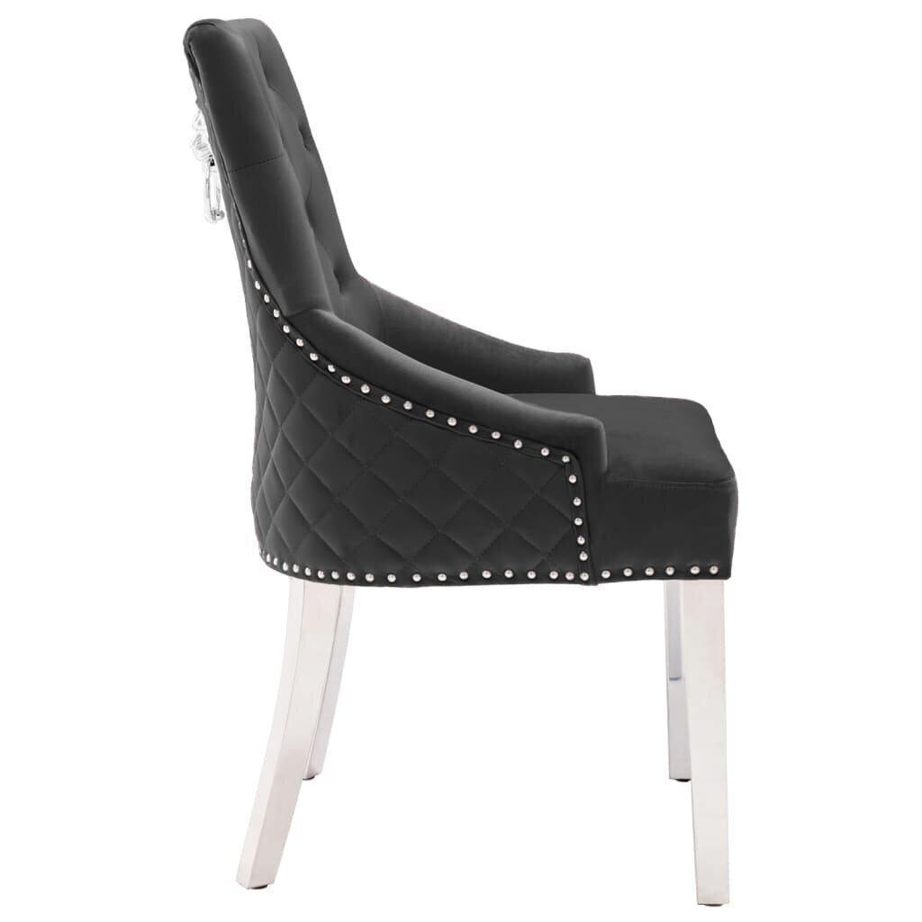 Valgomojo kėdė, juodos spalvos, aksomas цена и информация | Virtuvės ir valgomojo kėdės | pigu.lt