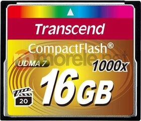 Transcend TS16GCF1000 цена и информация | Карты памяти для фотоаппаратов, камер | pigu.lt