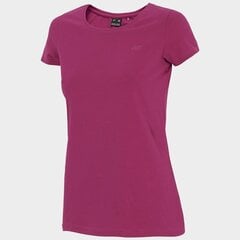 Sportiniai marškinėliai moterims 4F W H4L22-TSD350 53S, Violetiniai kaina ir informacija | Sportinė apranga moterims | pigu.lt