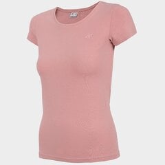 Sportiniai marškinėliai moterims 4F W H4L22-TSD350 56S, rožiniai kaina ir informacija | Sportinė apranga moterims | pigu.lt