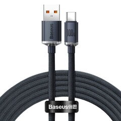 Baseus Crystal cable USB to USB-C, 100W, 2m (black) цена и информация | Кабели для телефонов | pigu.lt