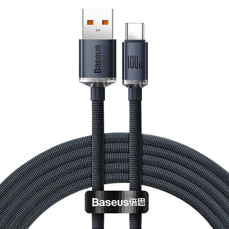 Baseus Crystal laidas USB to USB-C, 2 m, juodas kaina ir informacija | Laidai telefonams | pigu.lt