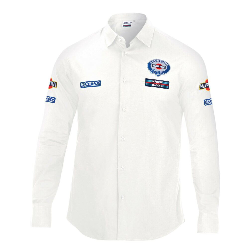Vyriški marškiniai ilgomis rankovėmis Sparco Martini Racing, balti kaina ir informacija | Vyriški marškiniai | pigu.lt