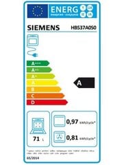 Многоцелевая печь Siemens AG HB537A0S0 71 L A 3600W цена и информация | Духовки | pigu.lt