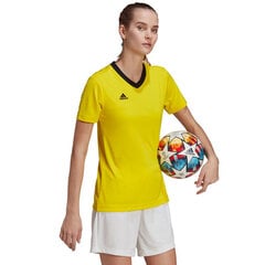 Sportiniai marškinėliai moterims Adidas Entrada 22 Jersey W HI2125, geltoni цена и информация | Спортивная одежда для женщин | pigu.lt