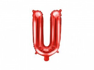 Folinis balionas Raidė U 35 cm, raudonas цена и информация | Шарики | pigu.lt