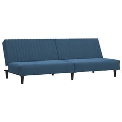 vidaXL Dvivietė sofa-lova, mėlynos spalvos, aksomas цена и информация | Диваны | pigu.lt