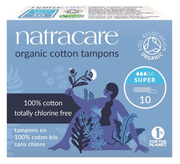 Tamponai Natracare Super 10 vnt. kaina ir informacija | Tamponai, higieniniai paketai, įklotai | pigu.lt