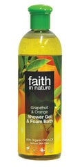 Dušo želė ir vonios putos Faith in Nature Grapefruit & Orange, 400 ml kaina ir informacija | Dušo želė, aliejai | pigu.lt