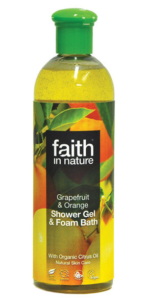 Dušo želė ir vonios putos Faith in Nature Grapefruit & Orange, 400 ml