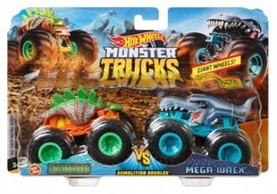 Hot Wheels Monster Truck 2 automobiliai Motosaurus Mega Wr kaina ir informacija | Žaislai berniukams | pigu.lt