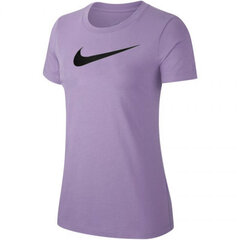 Marškinėliai moterims Nike Dry Tee Dfc Crew W AQ3212 574, violetiniai цена и информация | Футболка женская | pigu.lt