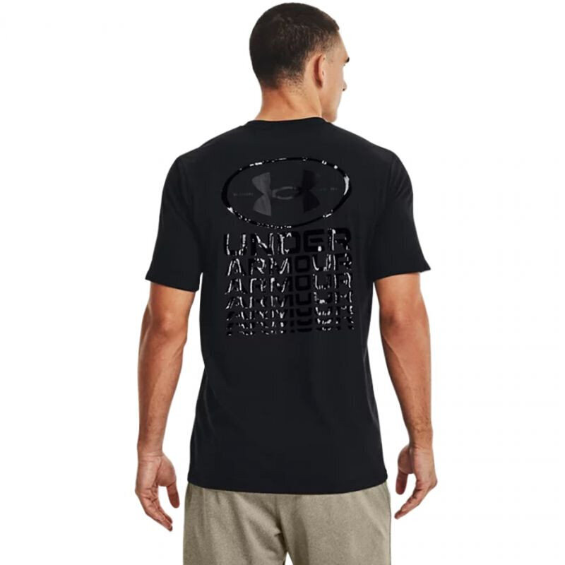 Marškinėliai vyrams Under Armor Repeat Ss graphics 1371264 001, juodi цена и информация | Vyriški marškinėliai | pigu.lt