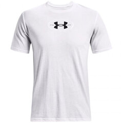 Marškinėliai vyrams Under Armor Repeat Ss graphics 1371264 100, balti цена и информация | Мужские футболки | pigu.lt