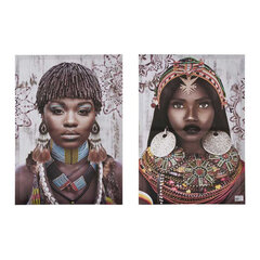 Картина Этническая женщина (2 шт.) (50 x 1,5 x 70 cm) цена и информация | Репродукции, картины | pigu.lt