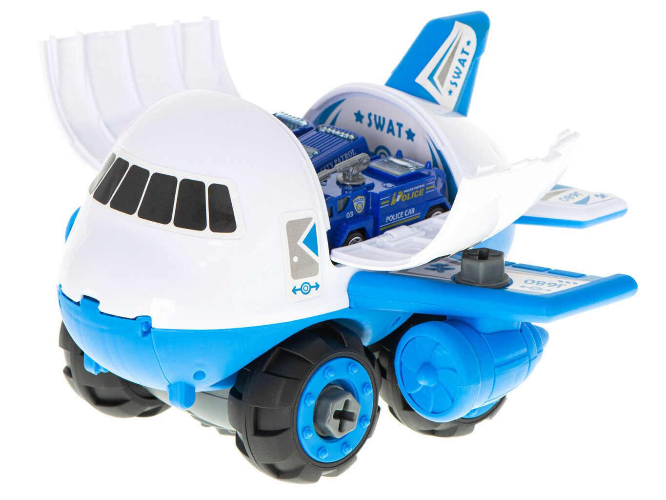 Policijos lėktuvas - transporteris su priedais kaina ir informacija | Žaislai berniukams | pigu.lt