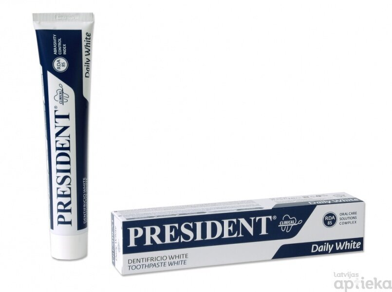 Dantų pasta PresiDENT Daily White, 75 ml kaina ir informacija | Dantų šepetėliai, pastos | pigu.lt